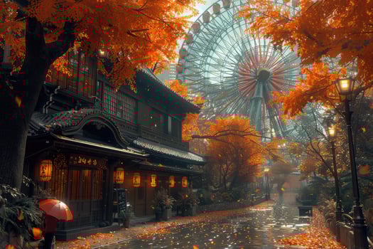 Ferris wheel high in the sky professional photography photo