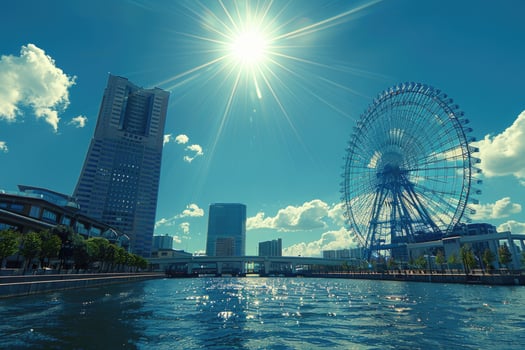 Ferris wheel high in the sky professional photography photo