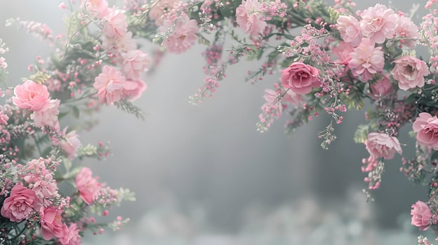 Flower arch with space for text inside photo