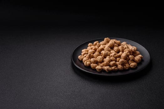 Dry soybean meat pellets, diet food for vegan and vegetarian cuisine photo