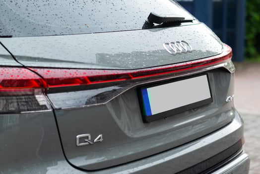 Kyiv, Ukraine - May 24, 2024. The Audi Q4 e-tron Sportback is a battery electric compact luxury crossover SUV back view. photo