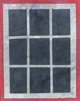 figured patterns on the walls, fake windows photo