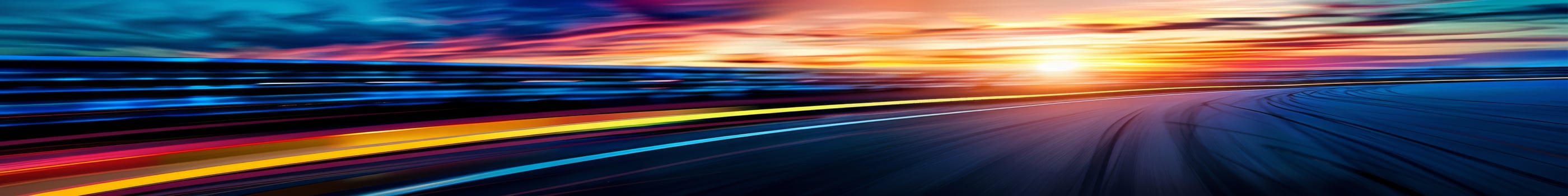 Vibrant Sunset Over a Blurred Racing Circuit photo
