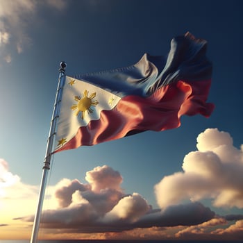 Proud Flutter of the Philippines Flag Against the Sky photo