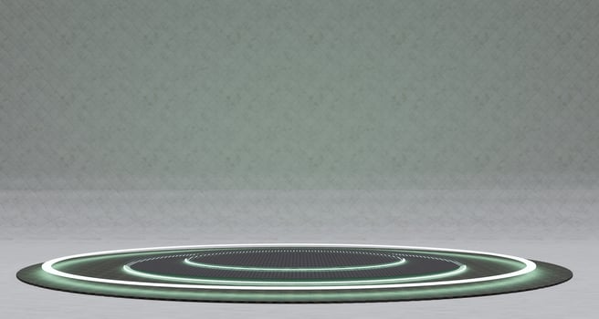 circular stage circular podium curved dome technology background 3D illustration photo