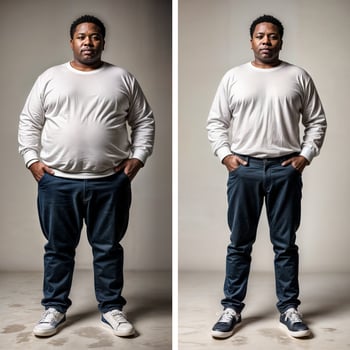 Before-and-after journey of an African man who committed to his fitness goals photo