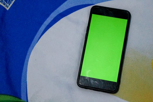 Smartphone with chroma key, green screen photo