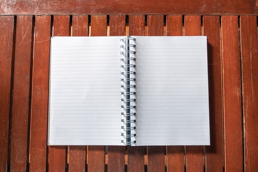 Open empty white notebook with line photo