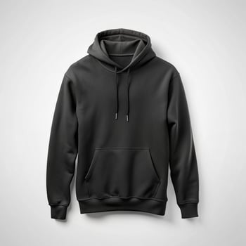 black hoodie mockup concept with plain clothing photo