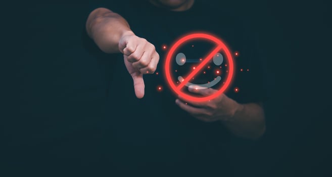 customer service Most unsatisfactory business rating experience satisfaction survey concept Users rate service experience on online applications. online marketing and business processes photo