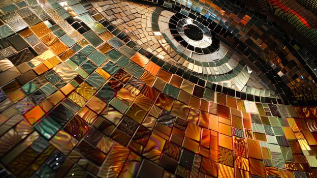 A mosaic of abstract patterns and textures mirroring the diverse sounds and rhythms of the music. The image beckons the viewer to get lost in the eclectic sounds and livel photo