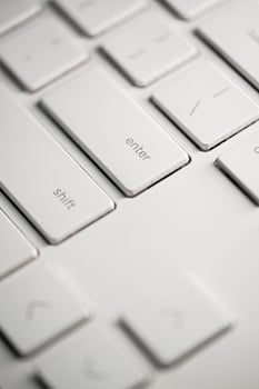 Computer keyboard and on the desk close up. photo