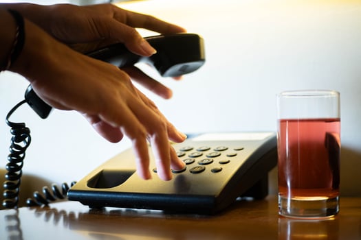 Hand Dialing on Sleek Office Telephone photo