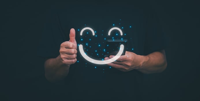 Customer services best excellent business rating experience. Satisfaction survey concept. user gives ratings to service experience on the online application, online marketing, and business processes. photo