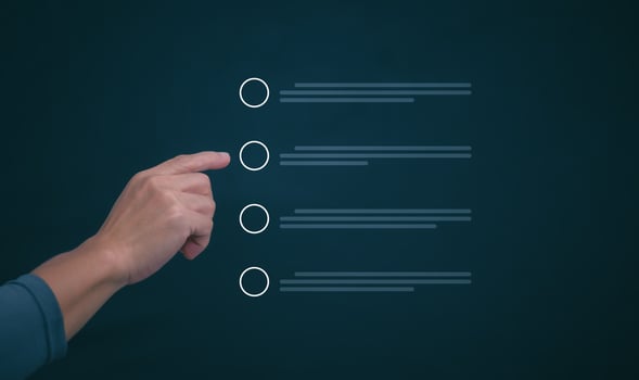 Businessmen mark check blocks to verify the correctness and approve or accept the agreement. in digital documents Concept of working via the internet photo