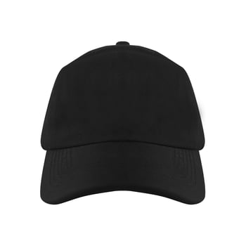 Black baseball caps mockup on a white background, front and back side photo