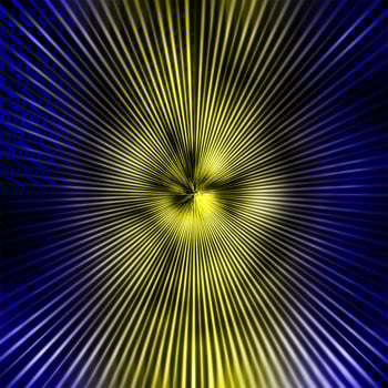 Blue and yellow beams abstract background. photo