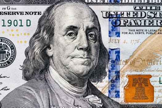 Background with money american dollar bills. photo