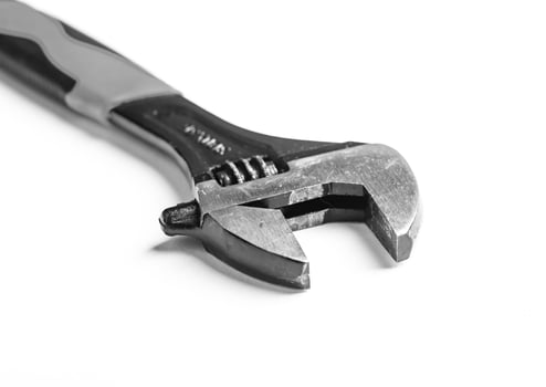 Wrench and spanner equipment, industrial metal repair tools, hammer work construction screw. photo