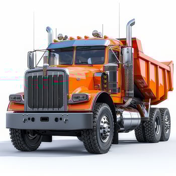 Dump truck isolated on white background photo