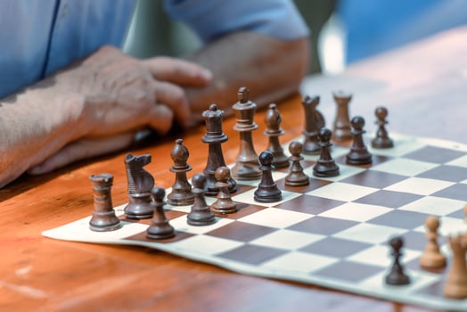 Chess game on the street photo
