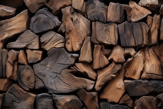 Stacked Wooden Logs with Natural Texture photo