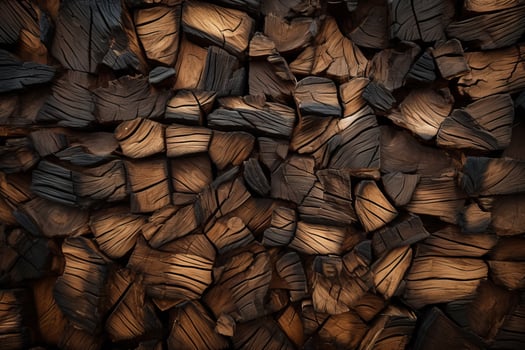 Stacked Pieces of Firewood With Natural Wood Texture photo