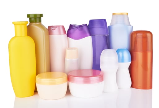 cosmetic products on white photo