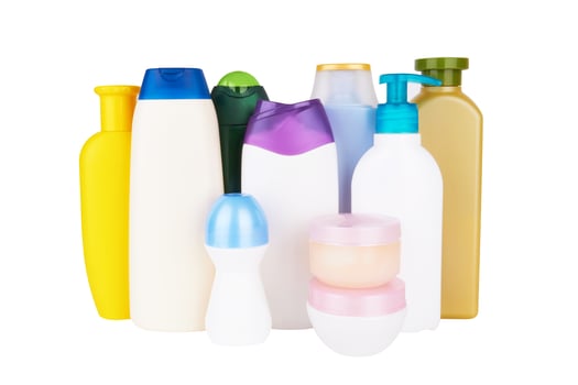 cosmetic products on white photo