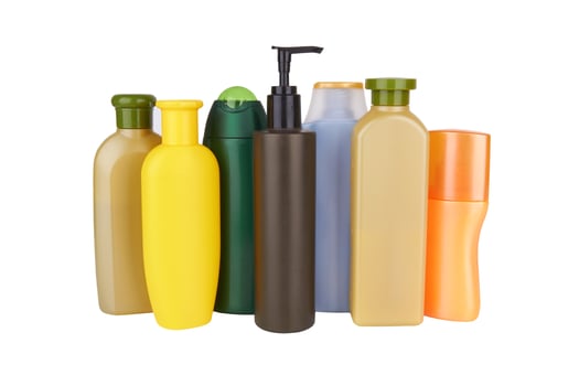 cosmetic products on white photo