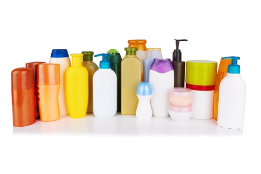 cosmetic products on white photo
