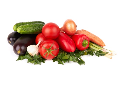 vegetables on white photo