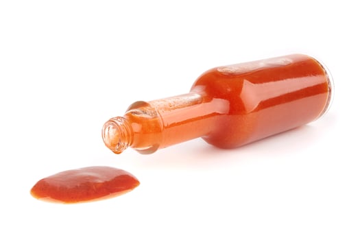 hot sauce on white photo
