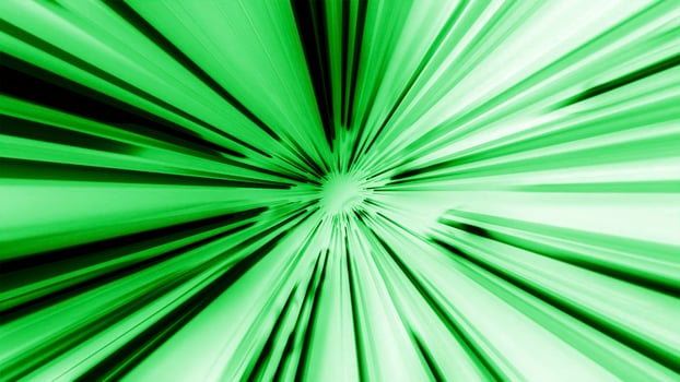 Cyber jump in colorful ray tunnel. Motion. Moving tunnel with lines of velocity in space. Psychedelic dive into high-speed jump with blurred animation lines photo