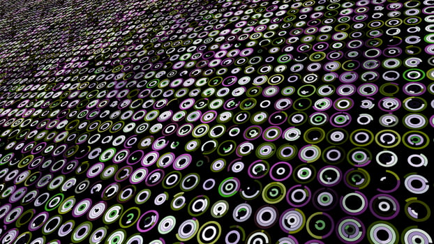 Glowing digital data circle lights blinking and spinning. Animation. Concept of AI technology. photo