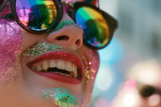 Celebratory Smiles and Glitter on Pride Day photo