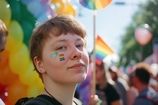 Celebrating Pride Day with Colorful Balloons photo