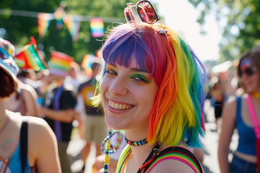 Celebrating Pride Day with Rainbow Hair and Joy photo