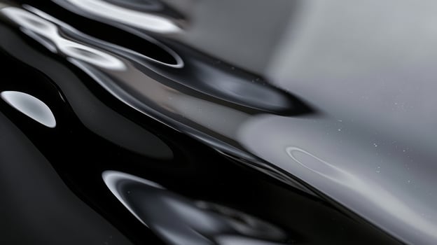 Glossy Lacquered Metal Surface, Reflective Black and White Abstract Textures, Suitable for Modern Art Prints and Background Design photo