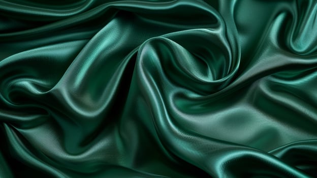 Luxurious Dark Green Satin Fabric with Elegant Shimmer, Perfect for Fashion Design, Interior Decor, and Textiles photo