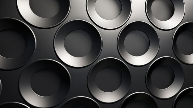 3D Render metallic background with holes pattern photo