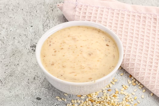 Sesame sauce in the bowl photo