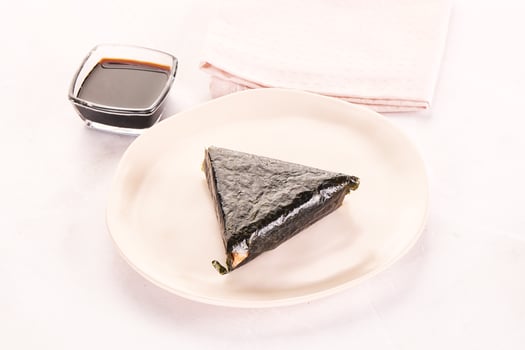 Japanese traditional onigiri with fish photo