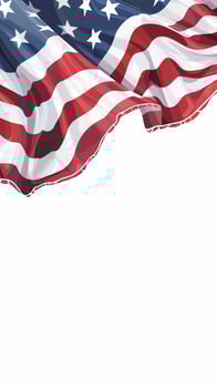Folded American Flag Half Shown from a Corner on White Background, Memorial Day photo