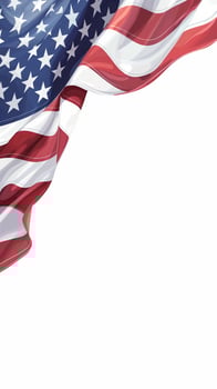 Folded American Flag Half Shown from a Corner on White Background, Memorial Day photo