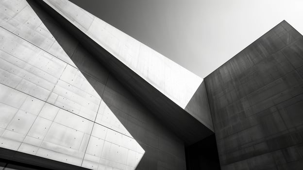 asymmetrical composition of modern architecture photo