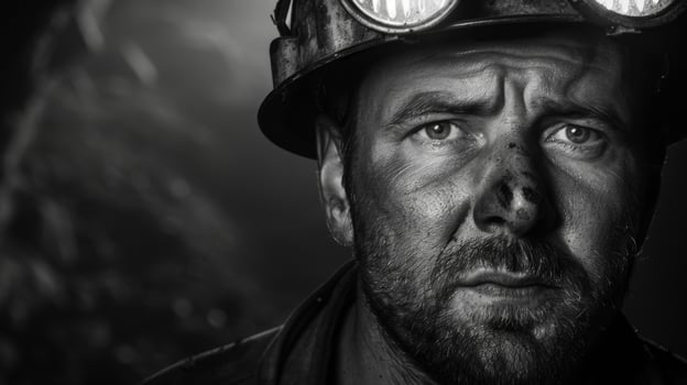 The coal miners headlamp is a small but powerful tool representing the determination and hard work required in this industry photo