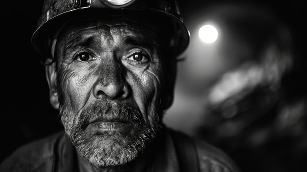 The coal miners headlamp is an invaluable tool illuminating the way towards a brighter future for himself and his community photo