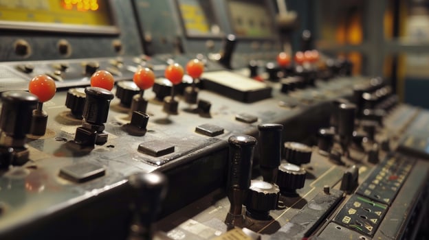 The satisfying click of switches and buttons being flipped to control the engines operations photo