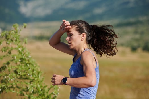 Solo Stride. Determined Athlete Woman Embarks on Fitness Journey for Marathon Preparation. photo